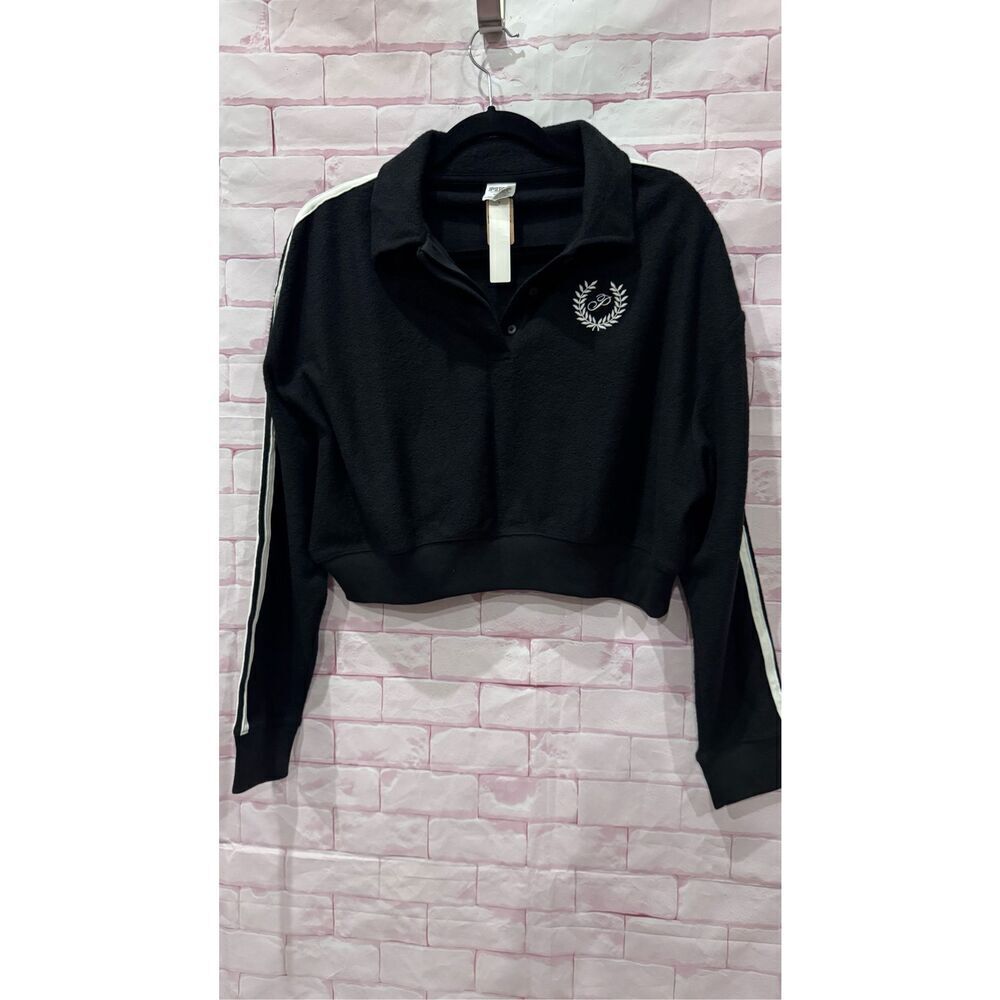 Victorias Secret Pink crop‎ black sweater  size medium